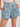 Fluer Pleated Denim Shorts with Pockets
