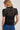 Lace Mock Neck Top in Black